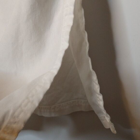 Vintage David Dart Sport White Maxi Dress Size Medium Tie Back Beach Scene - Picture 5 of 9